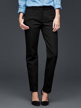 GAP True Straight Black Work Pants Stretch Size 10 Long Office Professional